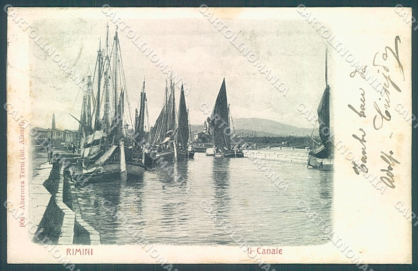 Rimini Città Canale Barche Alterocca 903 cartolina JK4073 – fronte