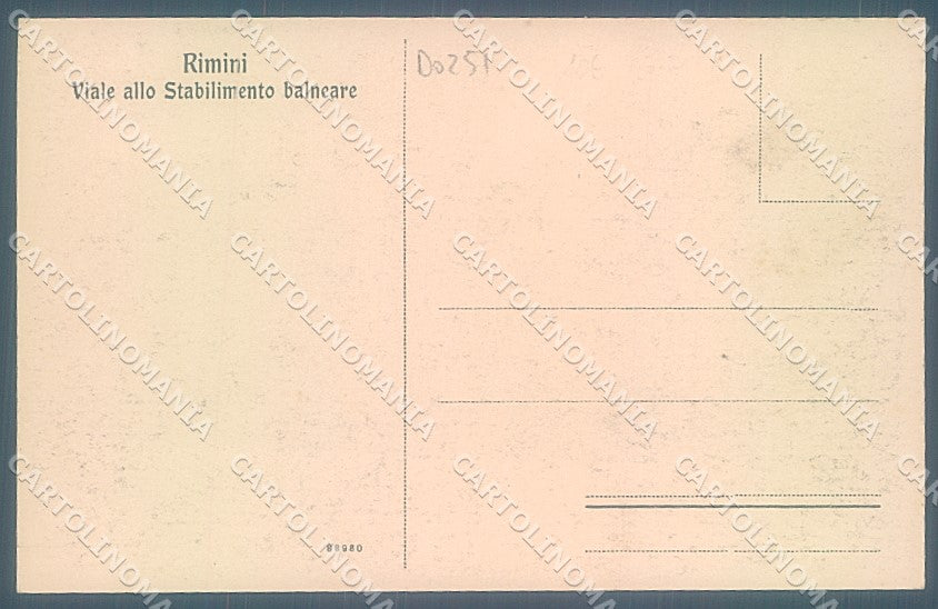 Rimini Città Viale allo Stabilimento Balneare cartolina JK4076 – retro