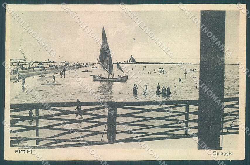 Rimini Città Spiaggia PIEGHINA cartolina JK4081 – fronte