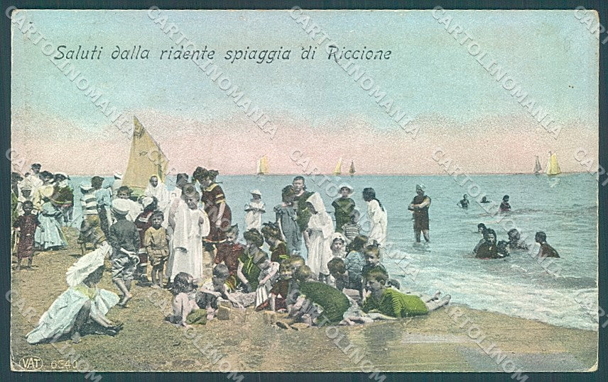 Rimini Riccione Spiaggia saluti da cartolina JK4105 – fronte