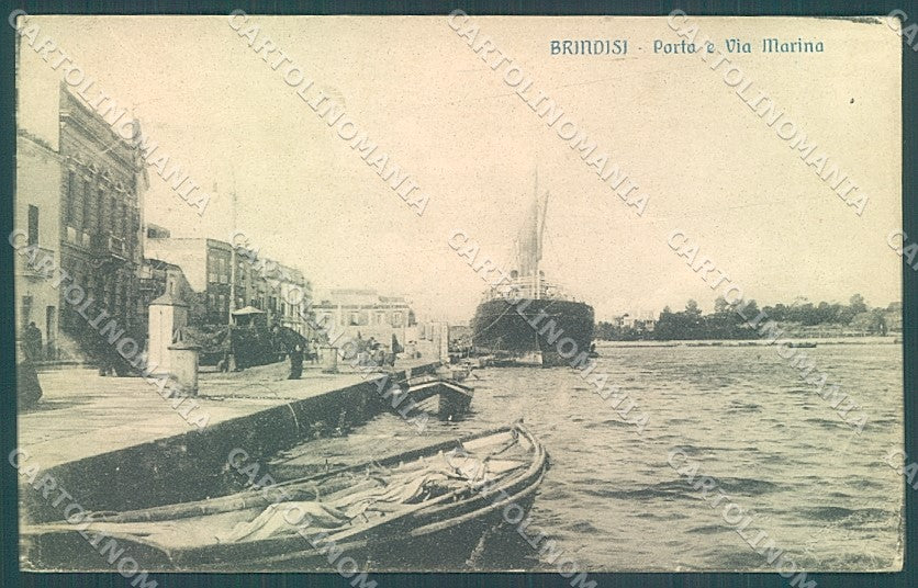 Brindisi Città Battello Porto cartolina JK4111 – fronte