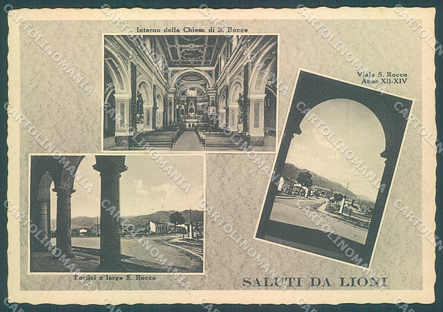 Avellino Lioni Chiesa San Rocco saluti da FG cartolina JK4117 – fronte