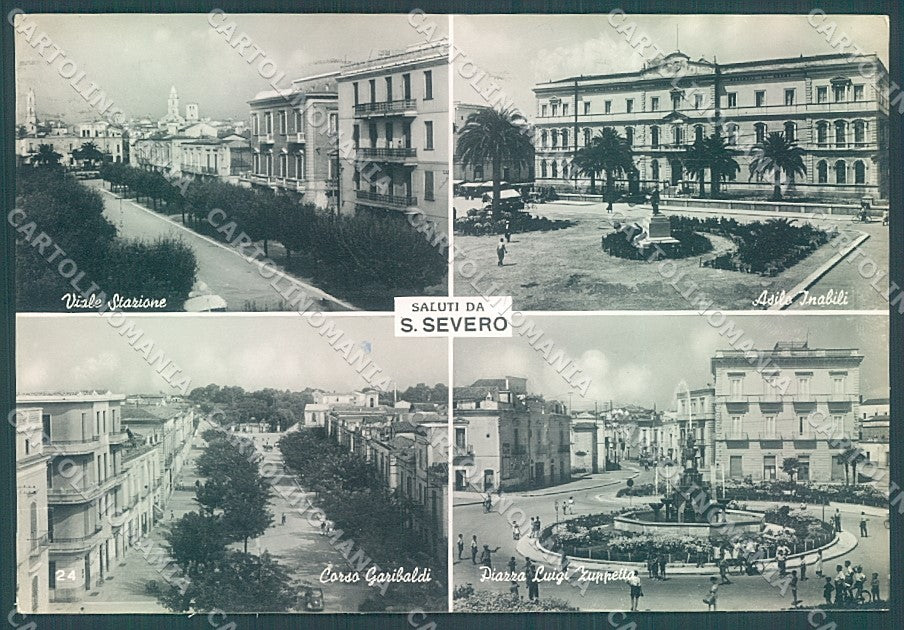 Foggia San Severo Corso Garibaldi saluti da Foto FG cartolina JK4134 – fronte