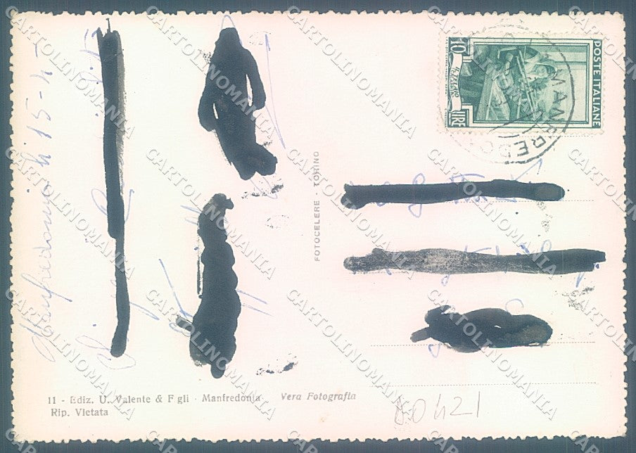 Foggia Manfredonia Castello Angioino Foto FG cartolina JK4137 – retro