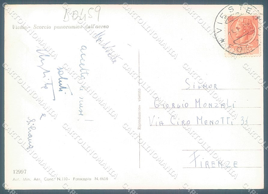Foggia Vieste Veduta Aerea Foto FG cartolina JK4146 – retro