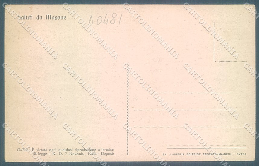 Genova Masone Cappelletta cartolina JK4158 – retro