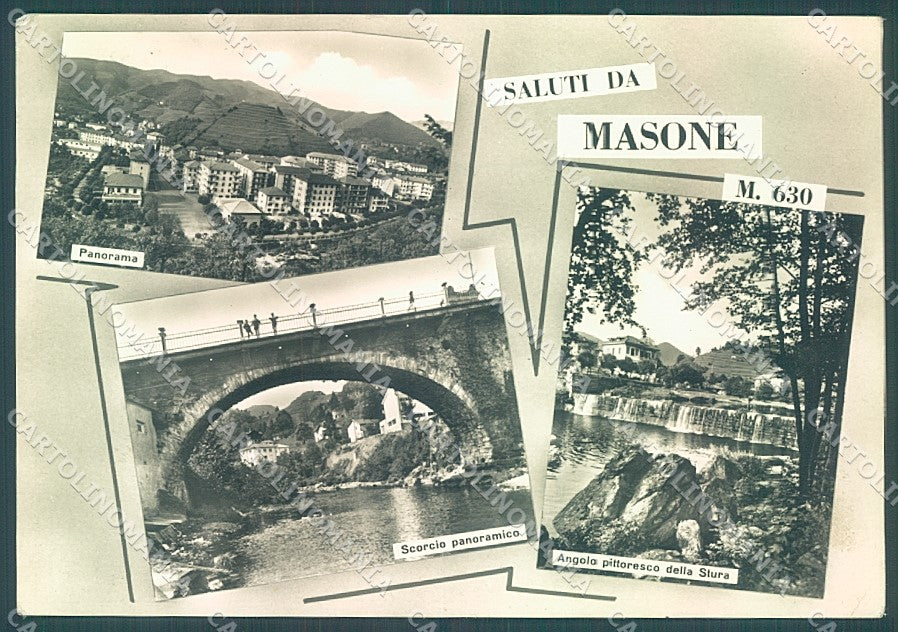 Genova Masone Ponte saluti da PIEGA ANGOLO Foto FG cartolina JK4162 – fronte