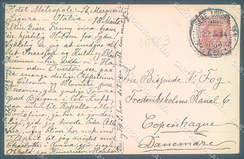 Genova Santa Margherita Ligure Via Sella cartolina JK4166 – retro