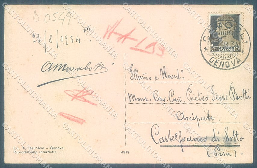 Genova San Fruttuoso Chiostro Badia cartolina JK4185 – retro