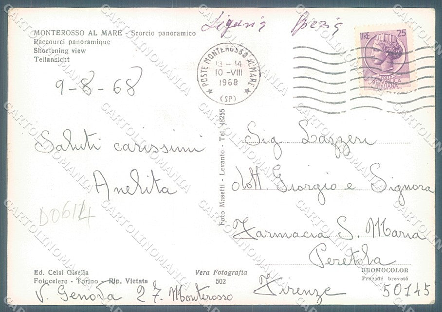 La Spezia Monterosso Foto FG cartolina JK4214 – retro