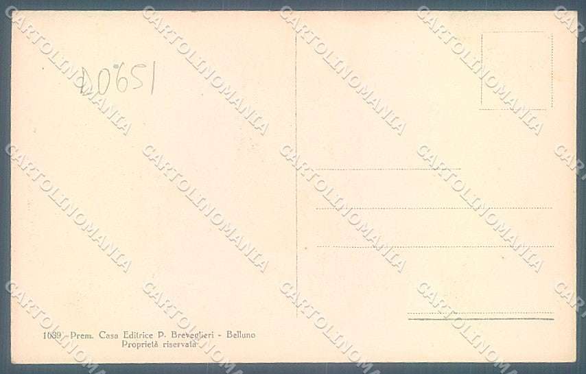 Belluno Borca di Cadore Hotel des Dolomites Breveglieri 1089 cartolina JK4223 – retro