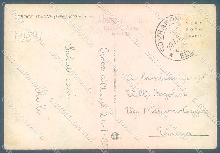 Belluno Feltre Croce d'Aune Foto FG cartolina JK4239 – retro