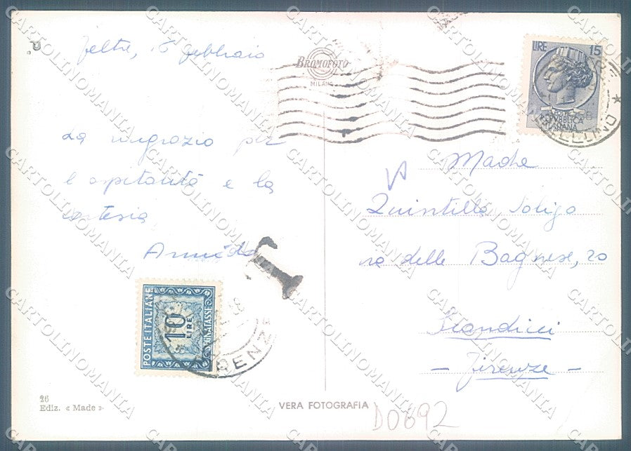 Belluno Feltre saluti da PIEGA ANGOLO Foto FG cartolina JK4240 – retro