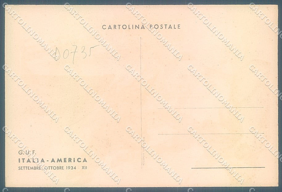 Roma Città GUF Italia America Crociera Navale Garelli FG cartolina JK4248 – retro