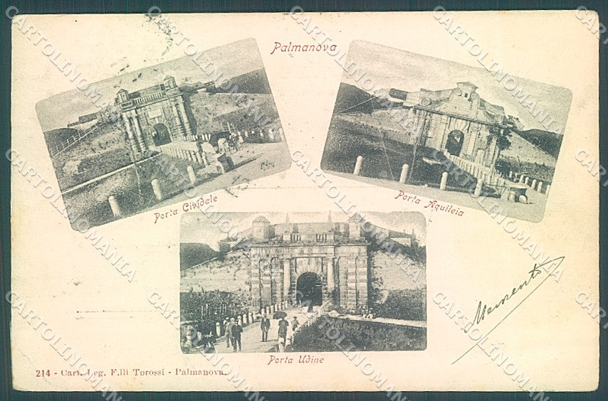 Udine Palmanova Porta Udine Cividale Aquileia PIEGHINA cartolina JK4260 – fronte