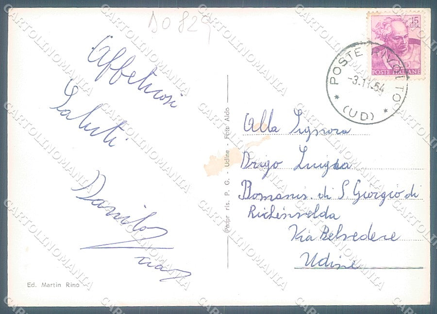 Udine Codroipo Stazione saluti da Foto FG cartolina JK4265 – retro
