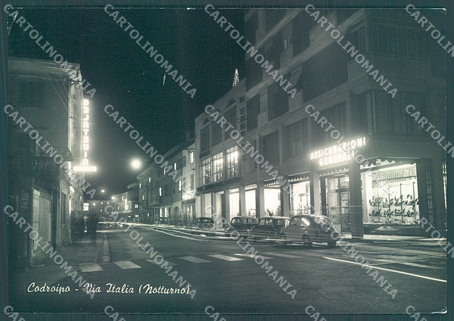 Udine Codroipo Via Italia Notturno Foto FG cartolina JK4267 – fronte