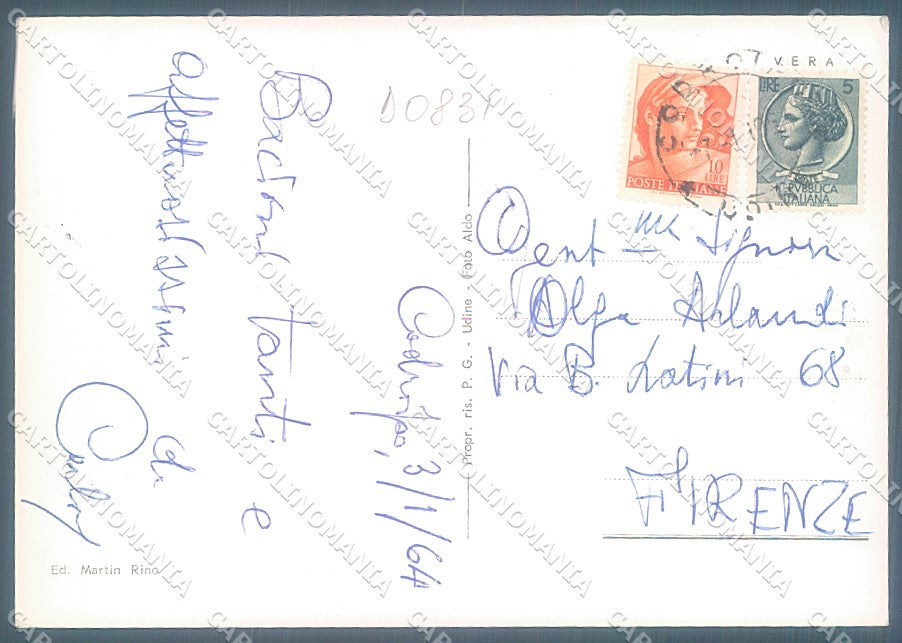 Udine Codroipo Via Italia Notturno Foto FG cartolina JK4267 – retro