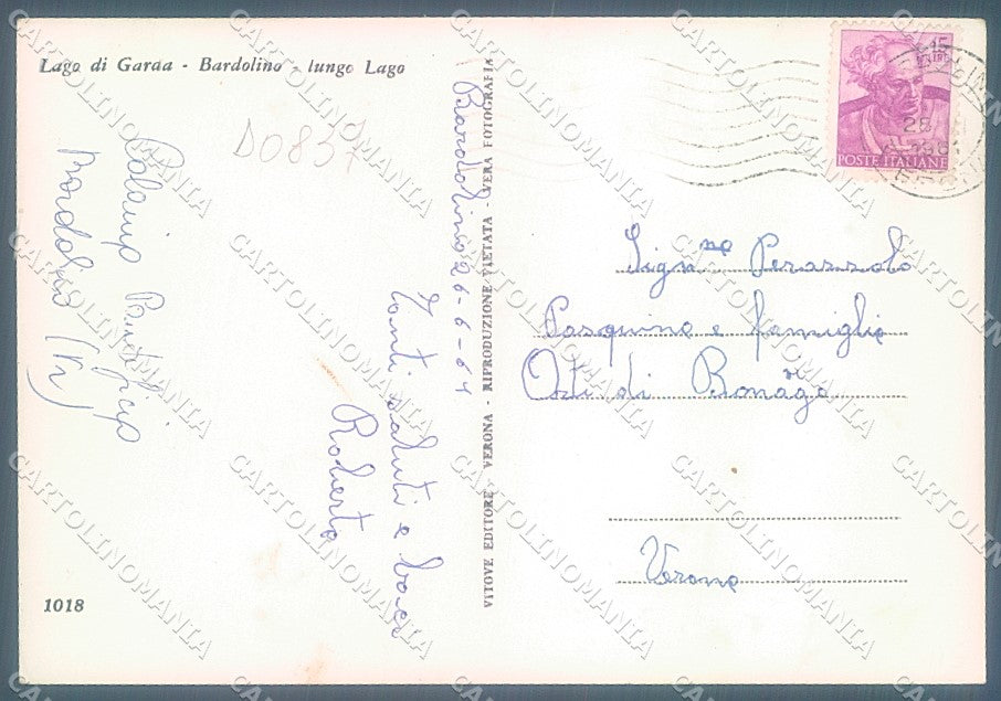 Verona Bardolino Lago di Garda Foto FG cartolina JK4269 – retro