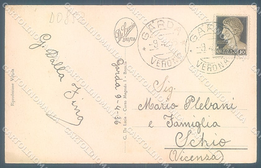 Verona Garda ABRASA cartolina JK4277 – retro