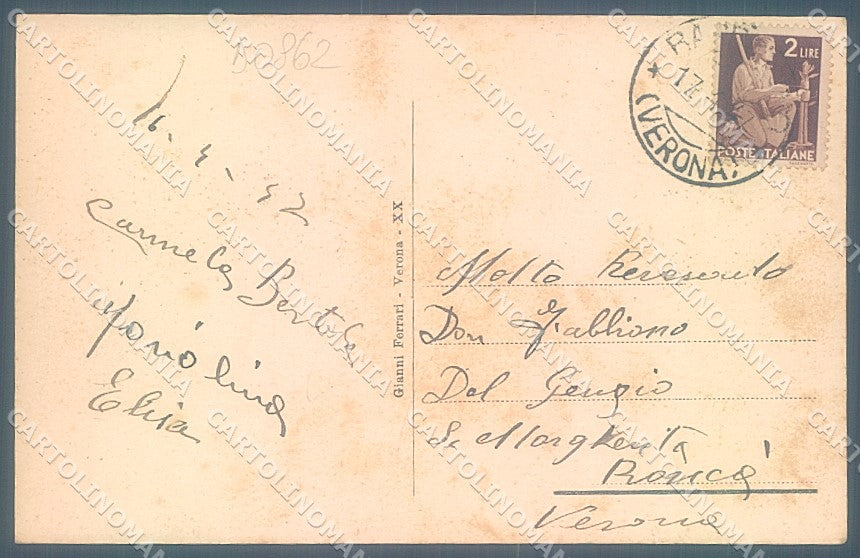 Verona Bardolino Lago di Garda cartolina JK4279 – retro
