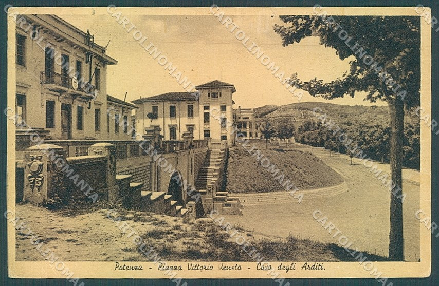 Potenza Città Piazza Vittorio Veneto PIEGA ANGOLO cartolina JK4288 – fronte
