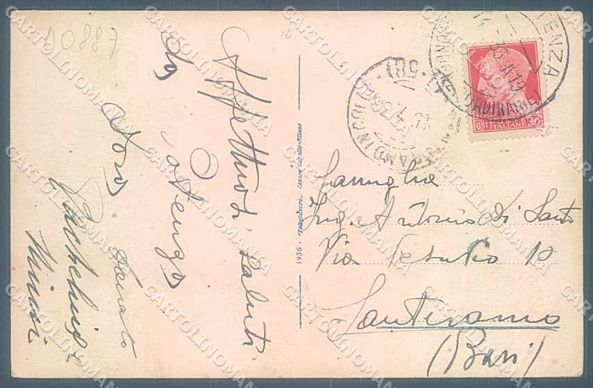 Potenza Città Piazza Vittorio Veneto PIEGA ANGOLO cartolina JK4288 – retro