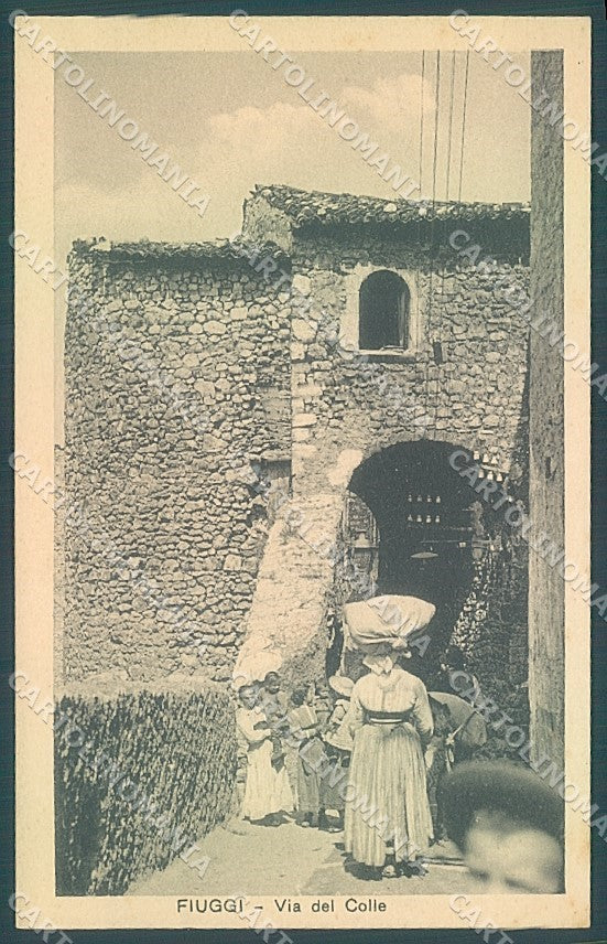 Frosinone Fiuggi Via del Colle PIEGHINA cartolina JK4300 – fronte