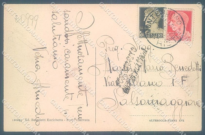 Rieti Montebuono Sabino Alterocca 120095 cartolina JK4321 – retro