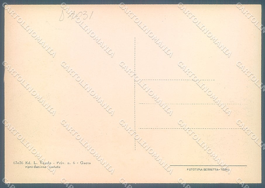 Latina Gaeta Castello Angioino saluti da FG cartolina JK4332 – retro
