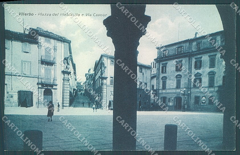 Viterbo Città Piazza del Plebiscito Via Cavour cartolina JK4343 – fronte