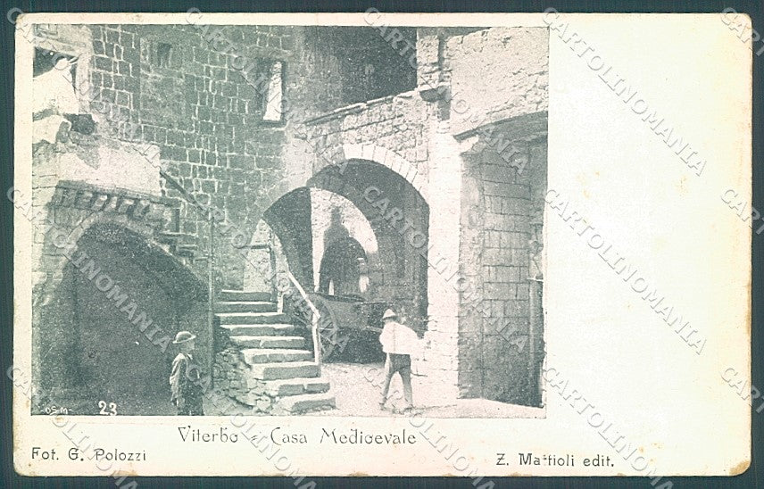 Viterbo Città Casa Medioevale MACCHIE cartolina JK4347 – fronte