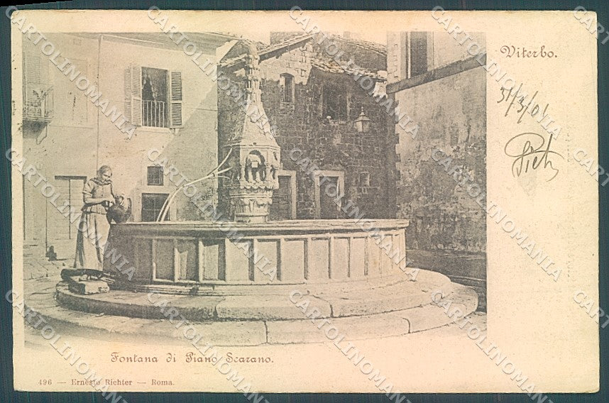 Viterbo Città Fontana Piano Scarano Richter 496 cartolina JK4356 – fronte
