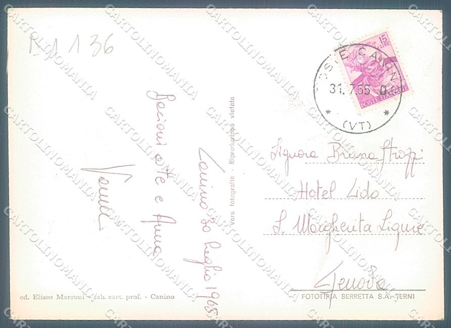 Viterbo Canino Piazza Costantino De Andreis Foto FG cartolina JK4376 – retro
