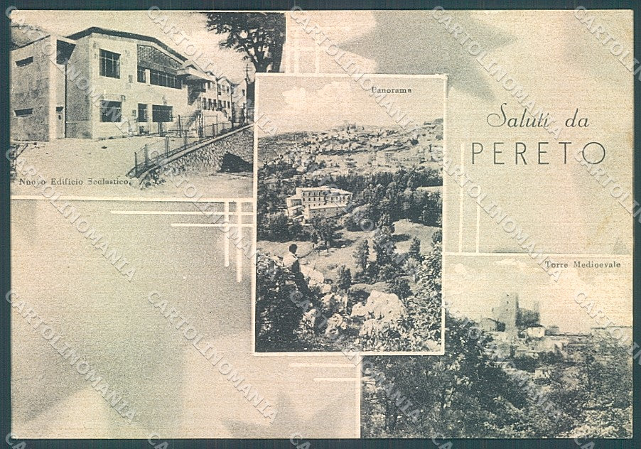 L'Aquila Pereto Scuole Torre Medioevale saluti da FG cartolina JK4382 – fronte