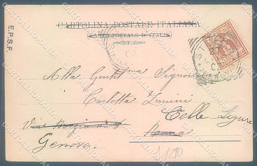 Savona Sassello PIEGA ANGOLO cartolina JK4408 – retro