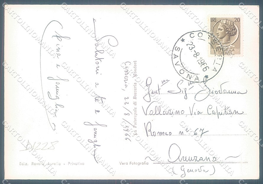 Savona Cosseria Foto FG cartolina JK4417 – retro