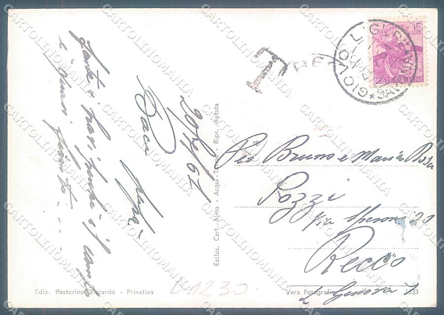 Savona Giovo Ligure Posta Foto FG cartolina JK4419 – retro