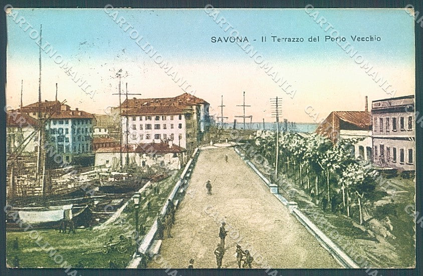 Savona Città Terrazzo Porto Vecchio cartolina JK4424 – fronte