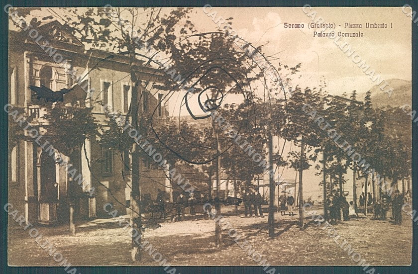 Grosseto Sorano Piazza Umberto I Palazzo Comunale cartolina JK4425 – fronte