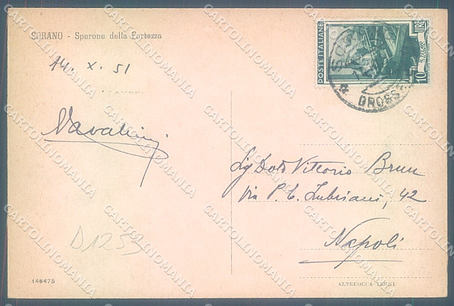 Grosseto Sorano Castello Alterocca 146475 FG cartolina JK4431 – retro