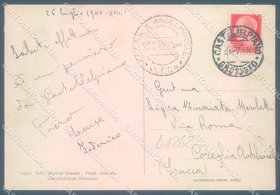 Grosseto Castel del Piano Alterocca 127550 PIEGHINA FG cartolina JK4435 – retro