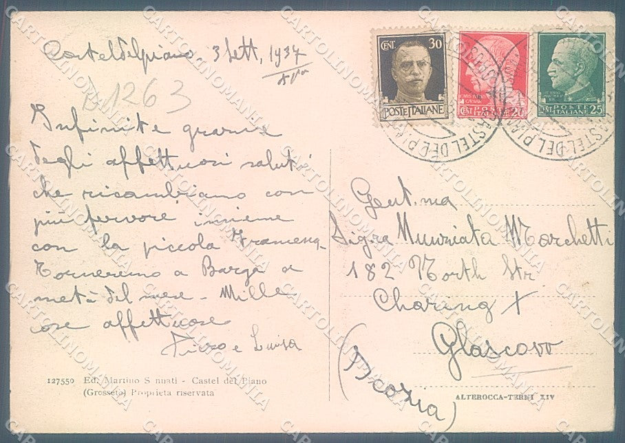 Grosseto Castel del Piano Alterocca 127550 PIEGHINE FG cartolina JK4436 – retro