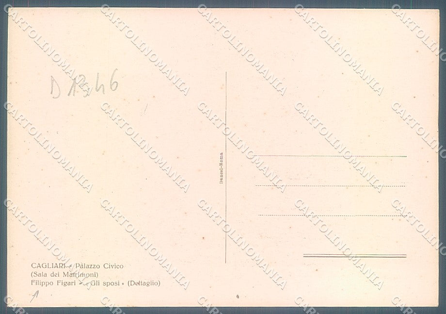 Cagliari Palazzo Civico Costumi Figari Filippo FG cartolina JK4468 – retro