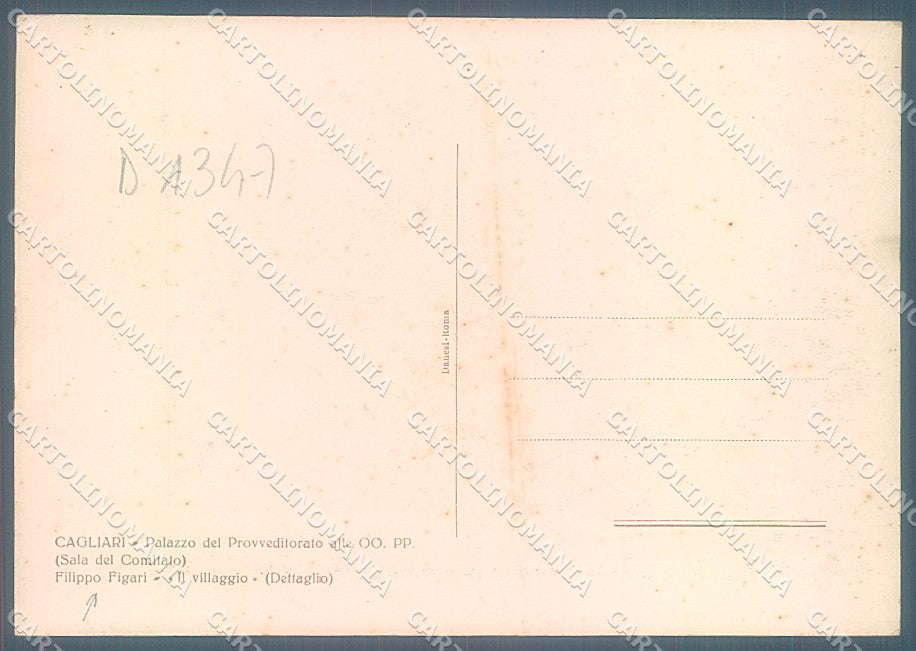 Cagliari Palazzo Civico Costumi Figari Filippo FG cartolina JK4469 – retro