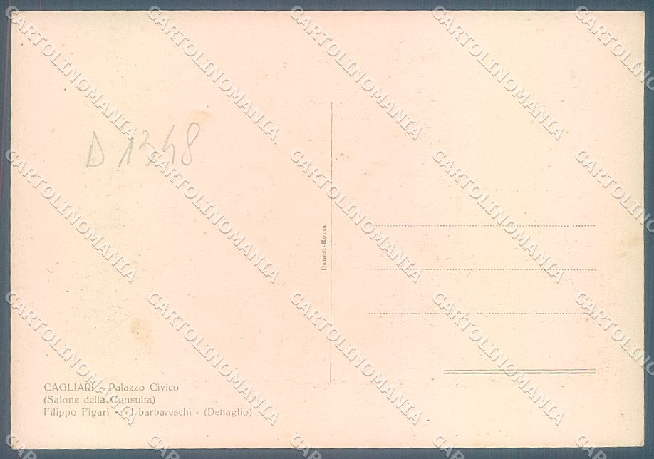 Cagliari Palazzo Civico Costumi Figari Filippo FG cartolina JK4470 – retro