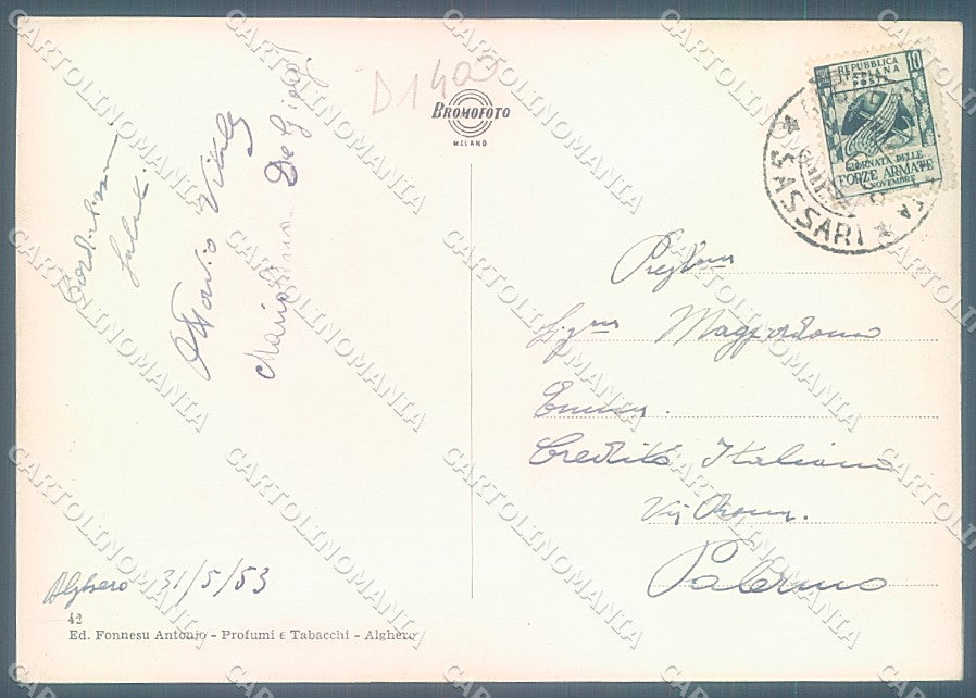 Sassari Alghero Lungomare Dante Foto FG cartolina JK4490 – retro