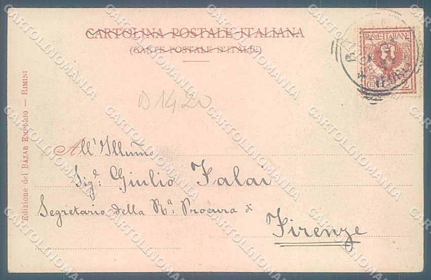 Rimini Città Scena Peschereccia saluti da cartolina JK4501 – retro