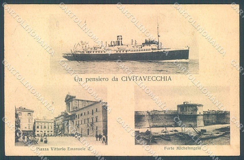 Roma Civitavecchia Piroscafo cartolina JK4517 – fronte