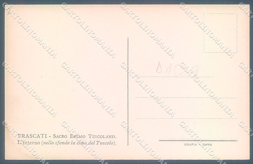 Roma Frascati Sacro Eremo Tuscolano cartolina JK4526 – retro